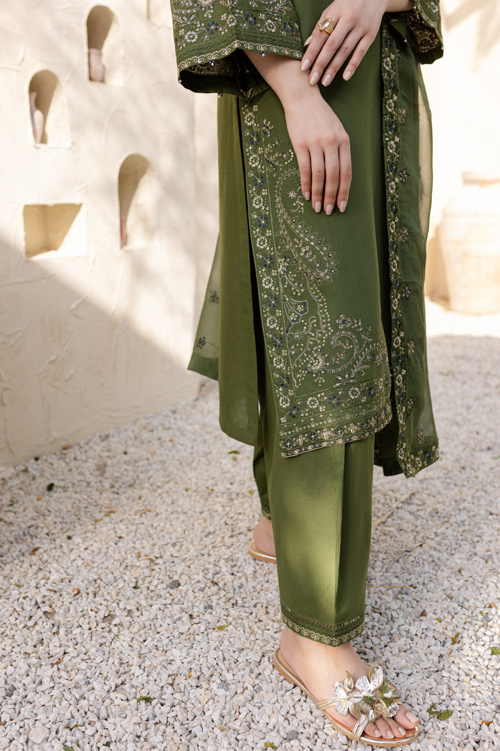 Leafy 3Pc - Embroidered Khaddar Dress - BATIK