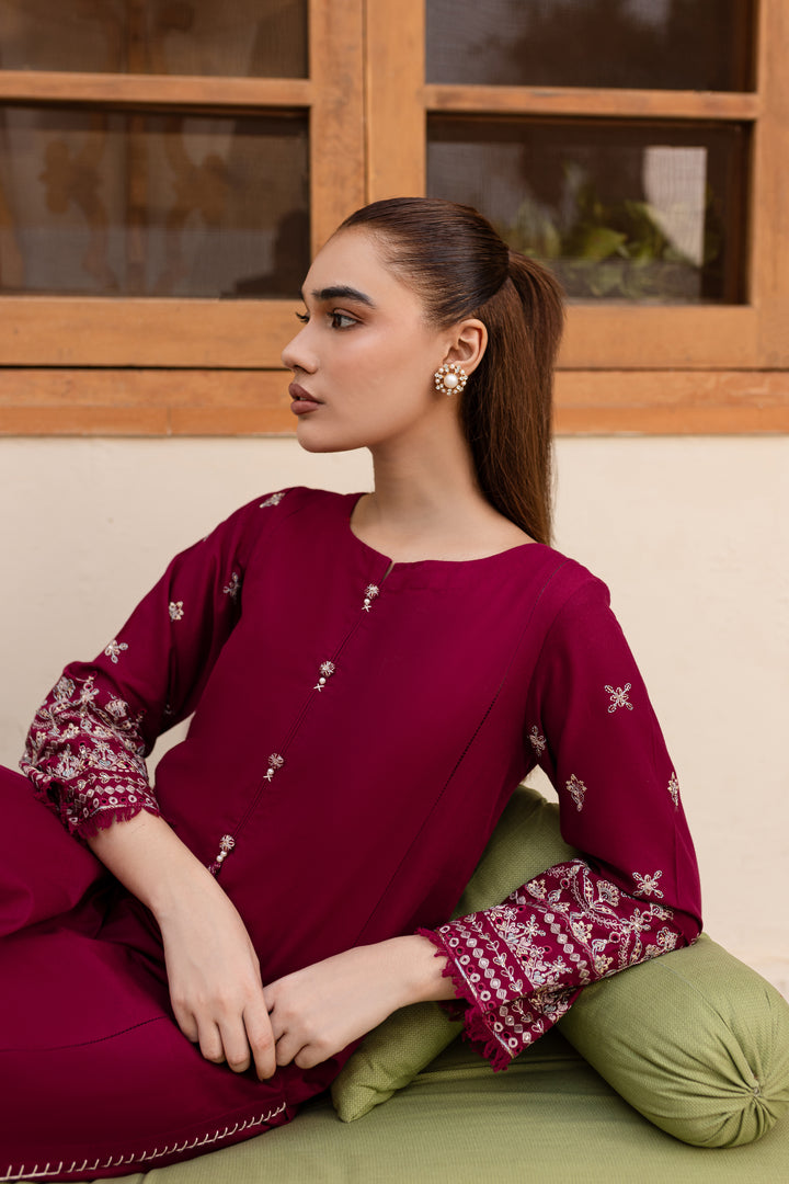 Ela 2Pc - Embroidered Khaddar Dress - BATIK