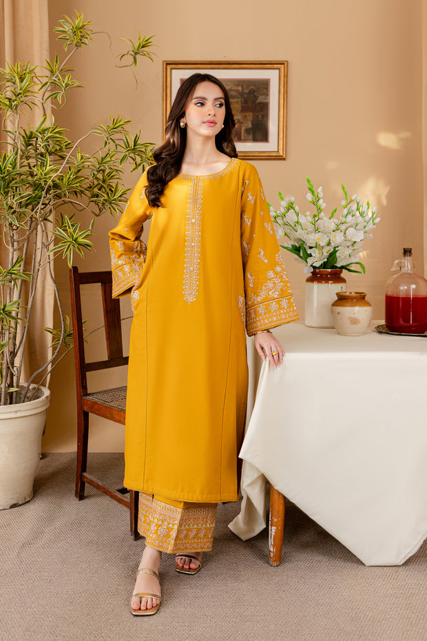 Honey Nut 2Pc - Embroidered Khaddar Dress