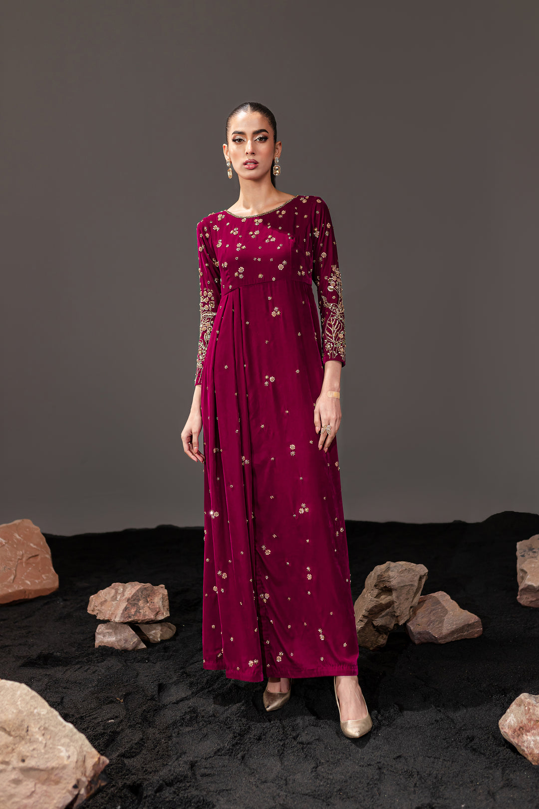 Cicely Berry 2Pc -  Formal Velvet Maxi - BATIK