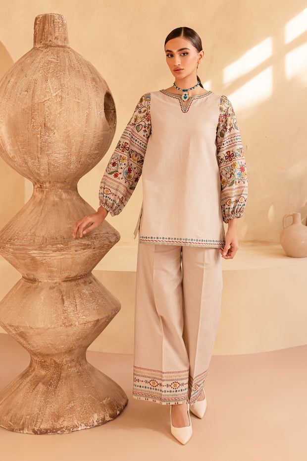 Biscotti Bliss - 2Pc Embroidered Khaddar Dress