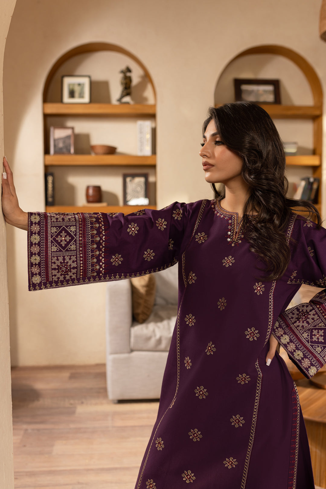 Kaira 2Pc - Embroidered Khaddar Dress - BATIK