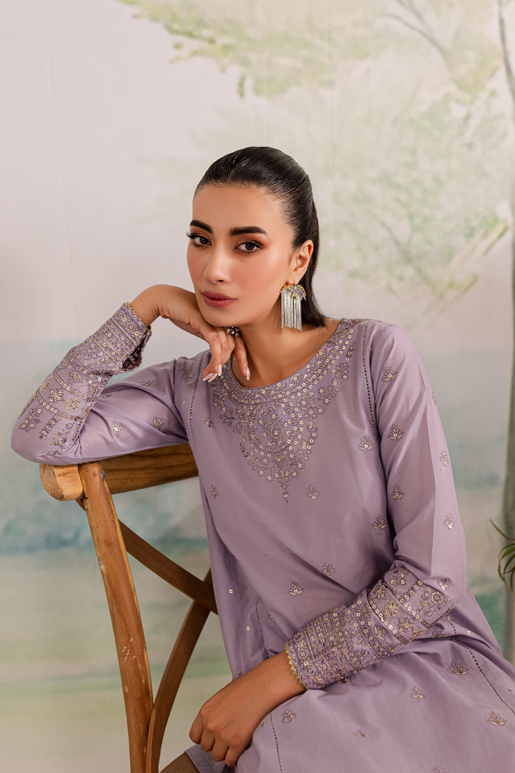 Lilac Rose 2Pc - Embroidered Lawn Dress - BATIK