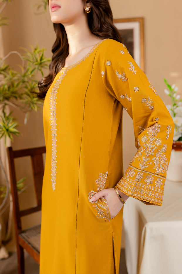 Honey Nut 2Pc - Embroidered Khaddar Dress