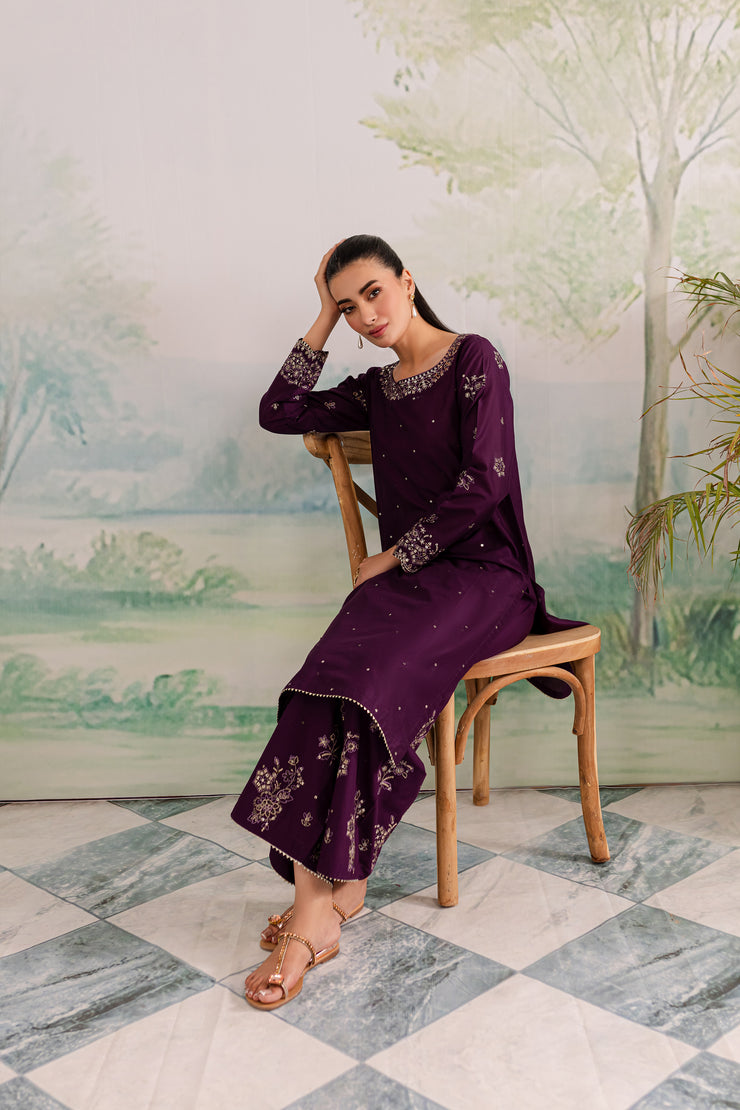 Aroma 2Pc - Embroidered Lawn Dress