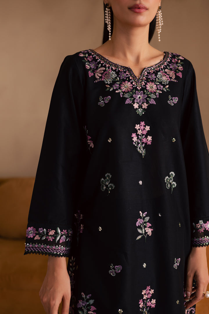 Blink 2Pc - Embroidered Solid Dress - BATIK