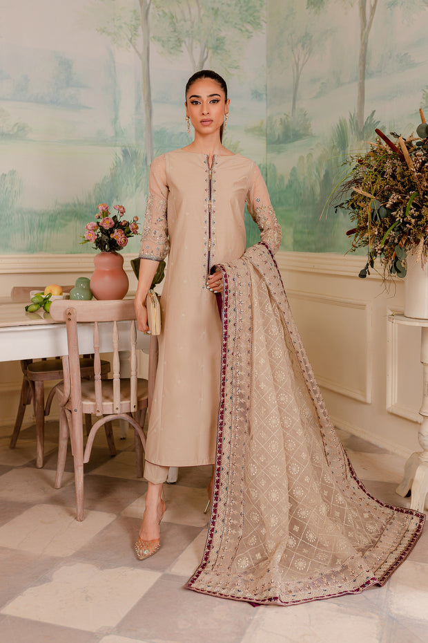 Corn Silk 3Pc - Embroidered Luxe PRET - BATIK