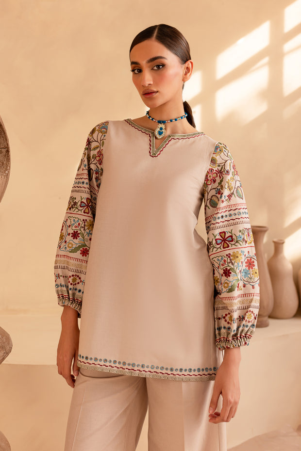 Biscotti Bliss - 2Pc Embroidered Khaddar Dress