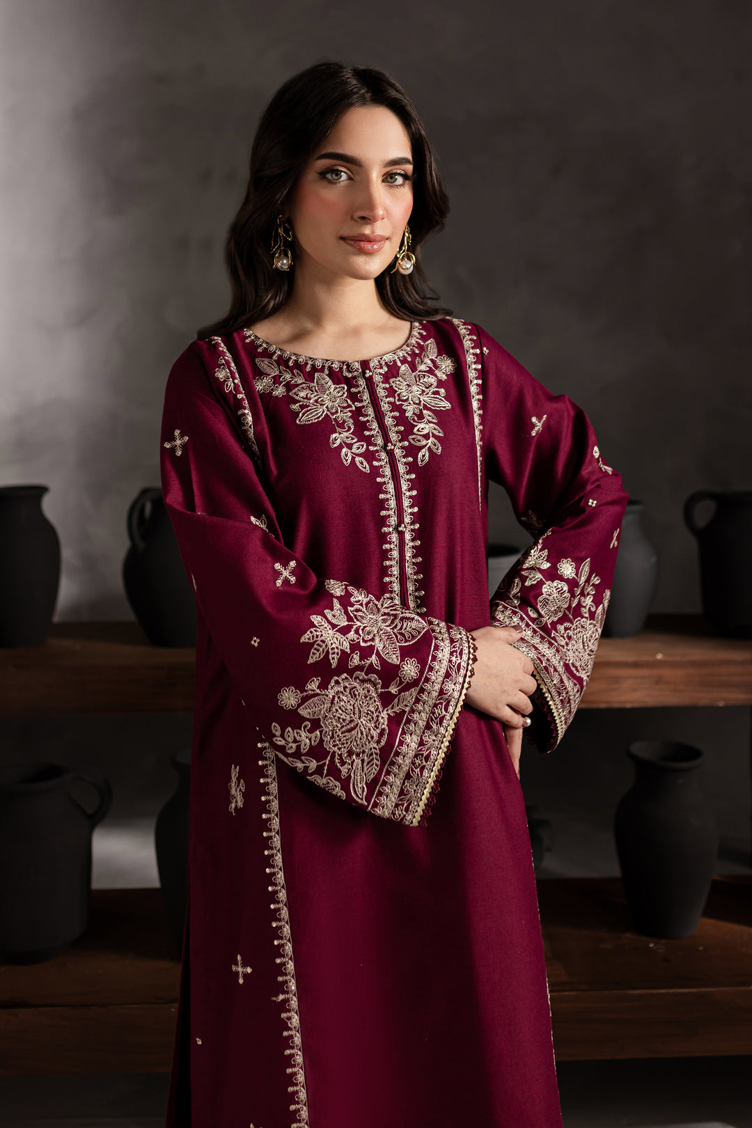 Crown 2Pc - Embroidered Karandi Dress - BATIK