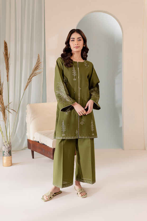 Seaweed 2Pc - Embroidered Khaddar Dress - BATIK