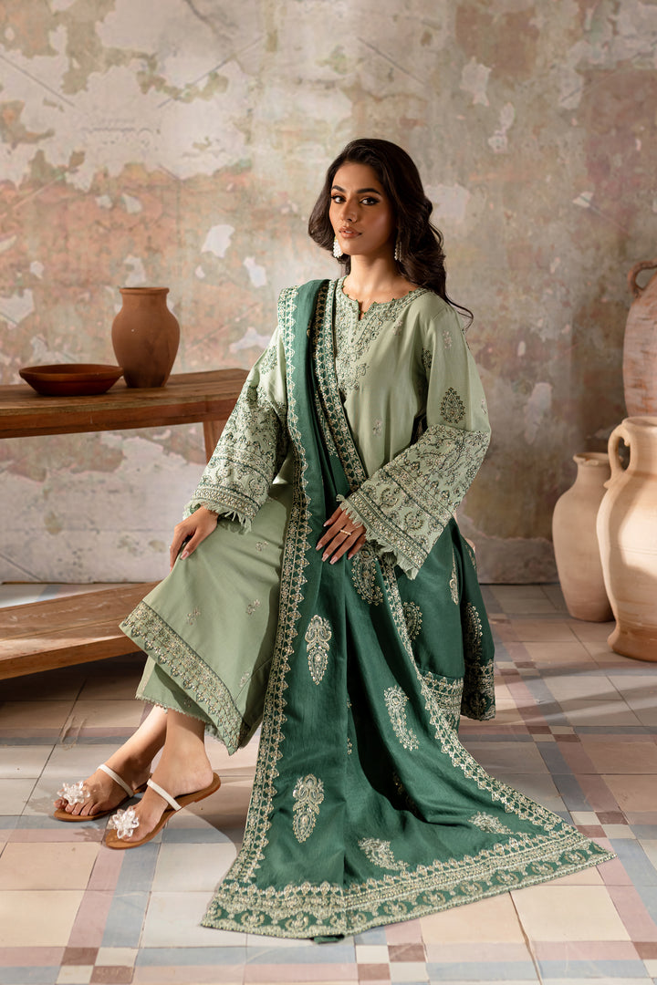 Amy 3Pc - Embroidered Khaddar Dress - BATIK