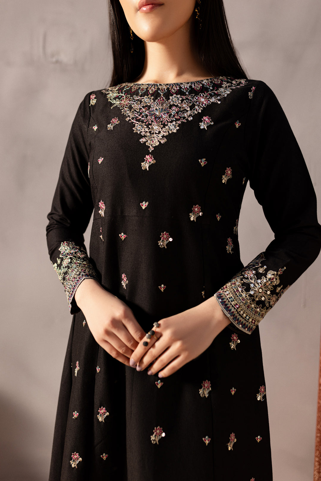 Somber 2Pc - Embroidered Karandi Dress - BATIK