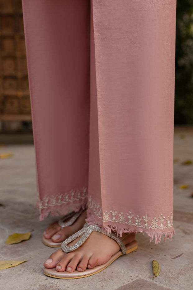 Pink Blush 2Pc - Embroidered Khaddar Dress - BATIK