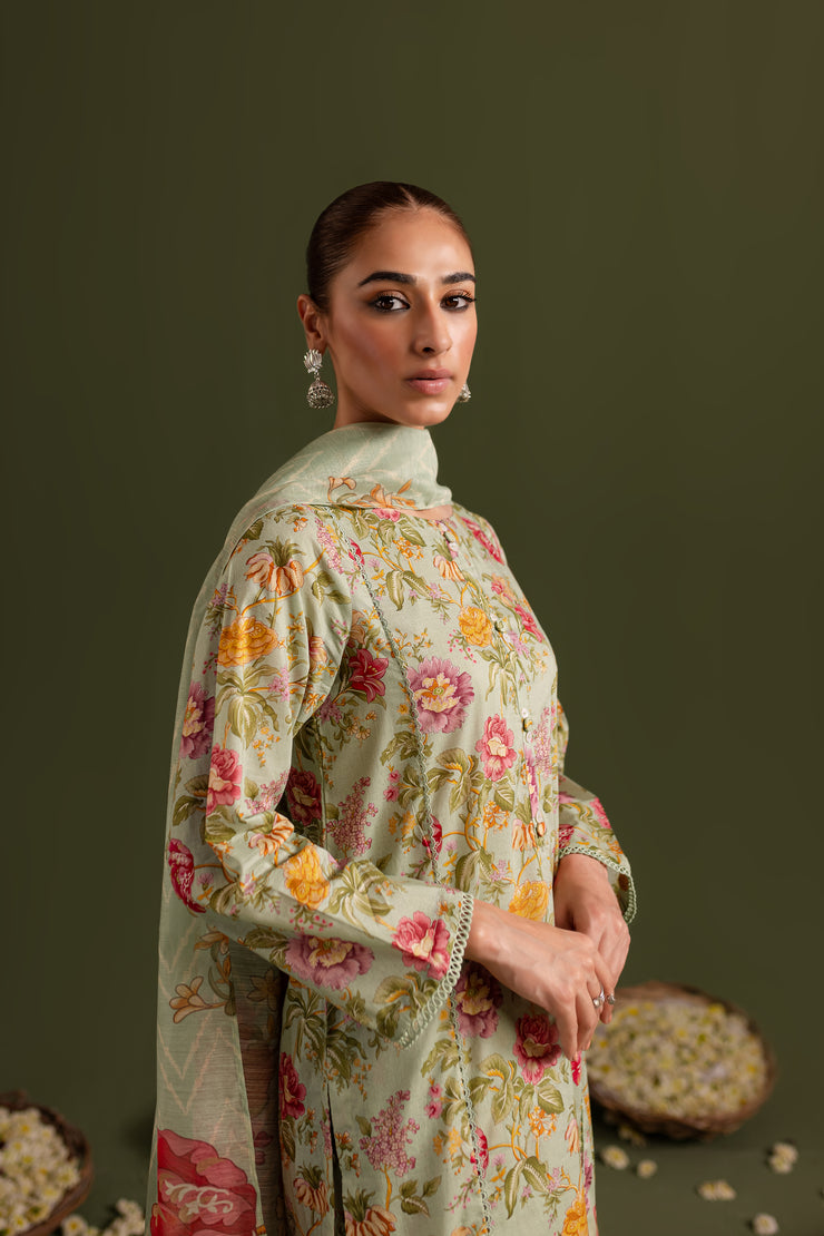 Pistachio Fern 3Pc - Printed Lawn Dress - BATIK