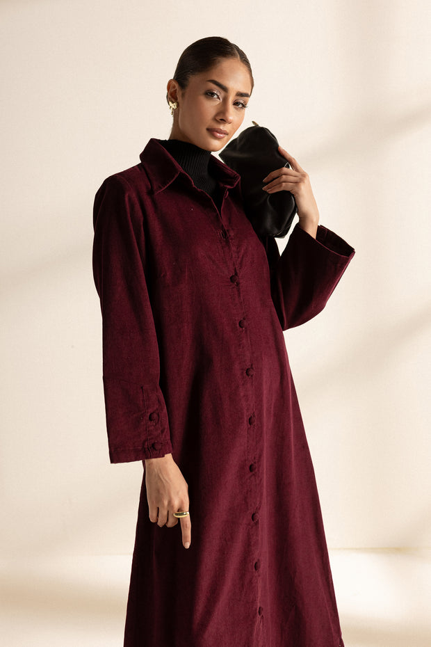 Lilly Burgundy | Button-down Dress