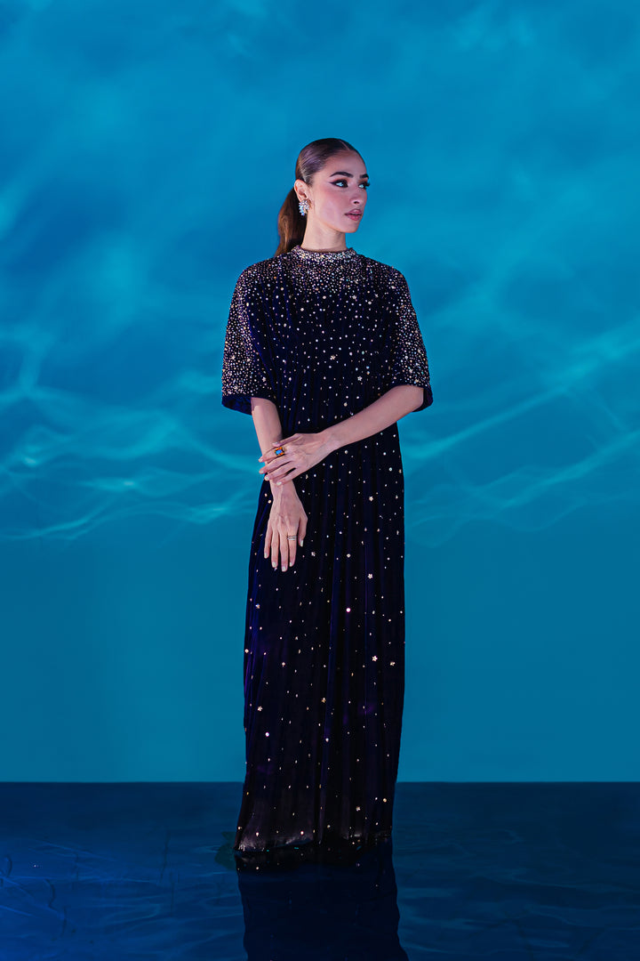 Purple 1Pc - Formal Velvet Kaftan - BATIK