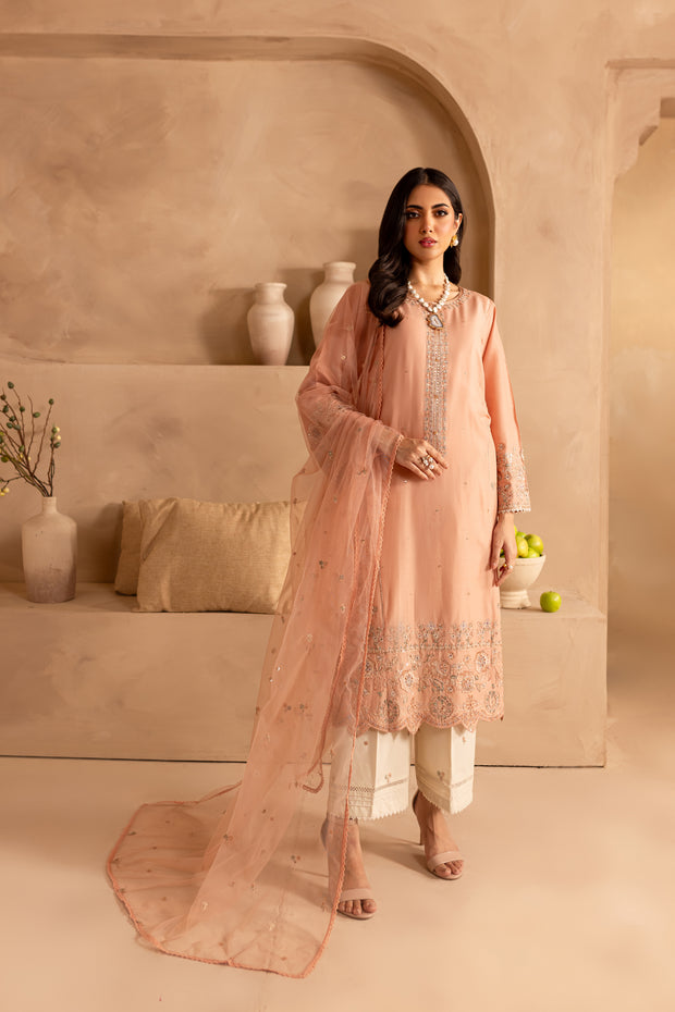 Kaizen 3Pc - Embroidered Lawn Dress