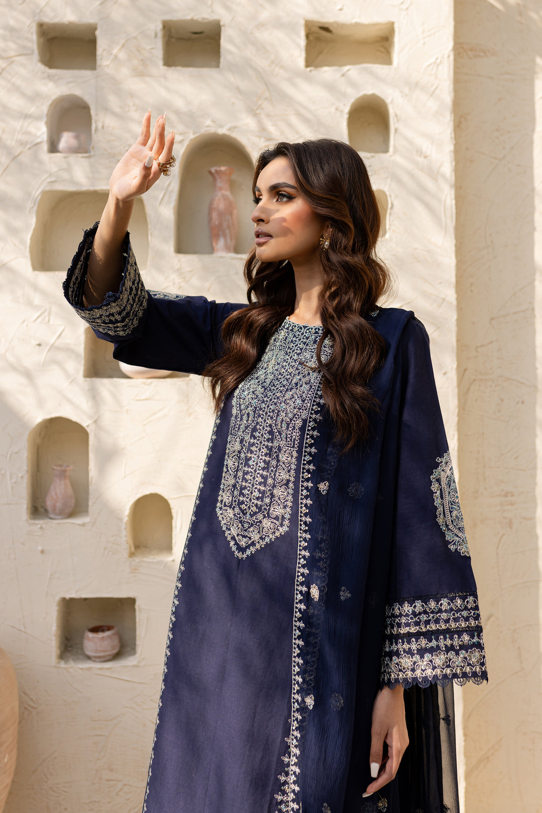 Marina 3Pc - Embroidered Khaddar Dress - BATIK