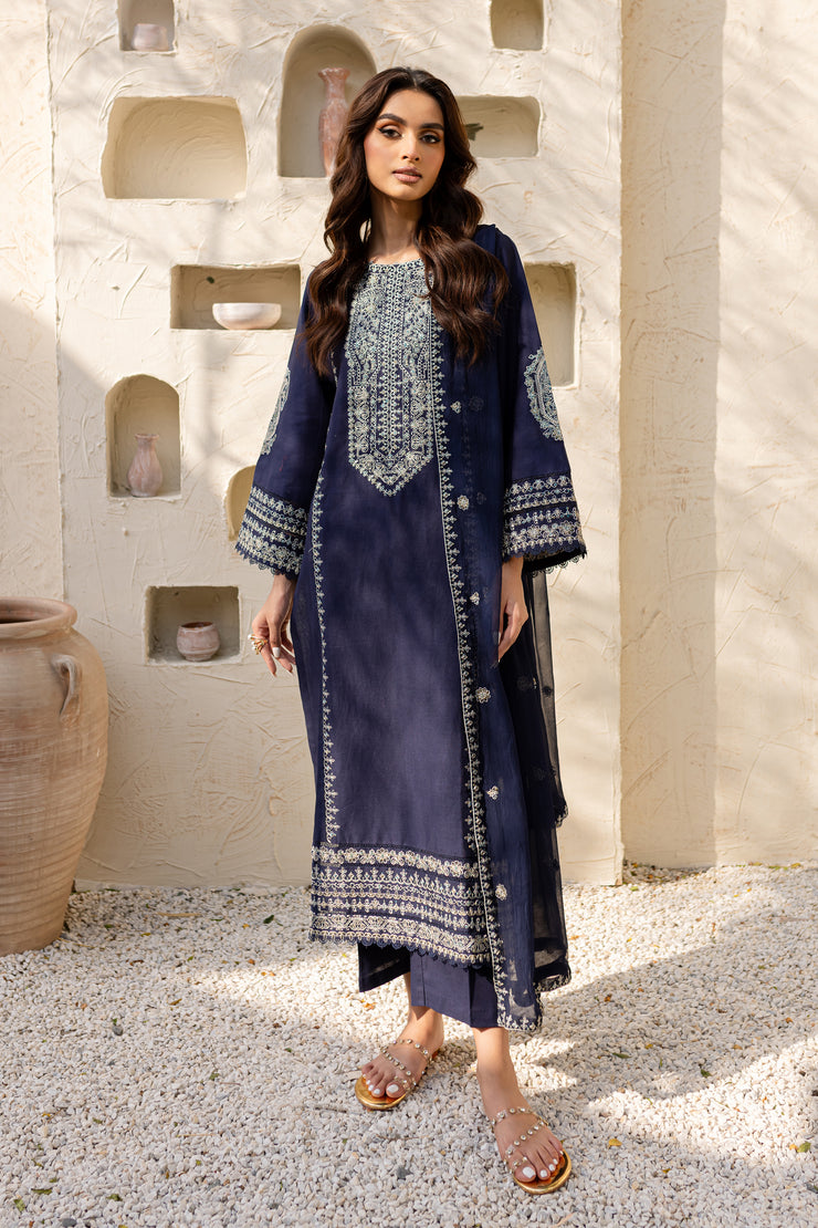 Marina 3Pc - Embroidered Khaddar Dress