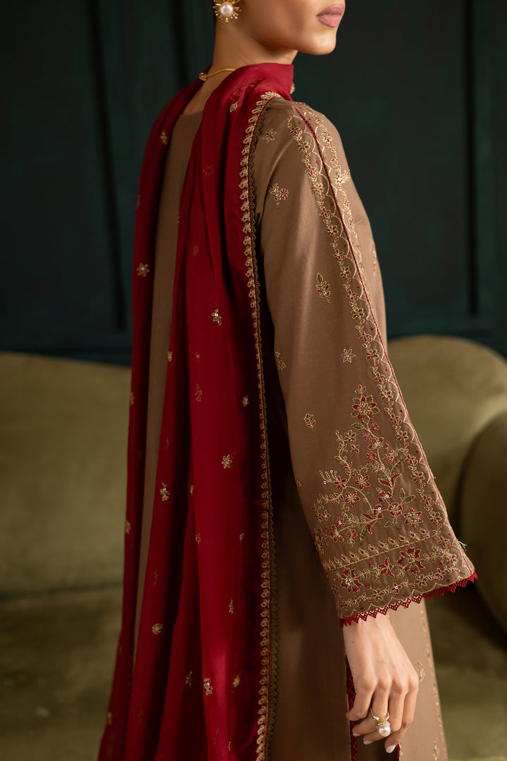 Tiramisu 3Pc - Embroidered Khaddar Dress