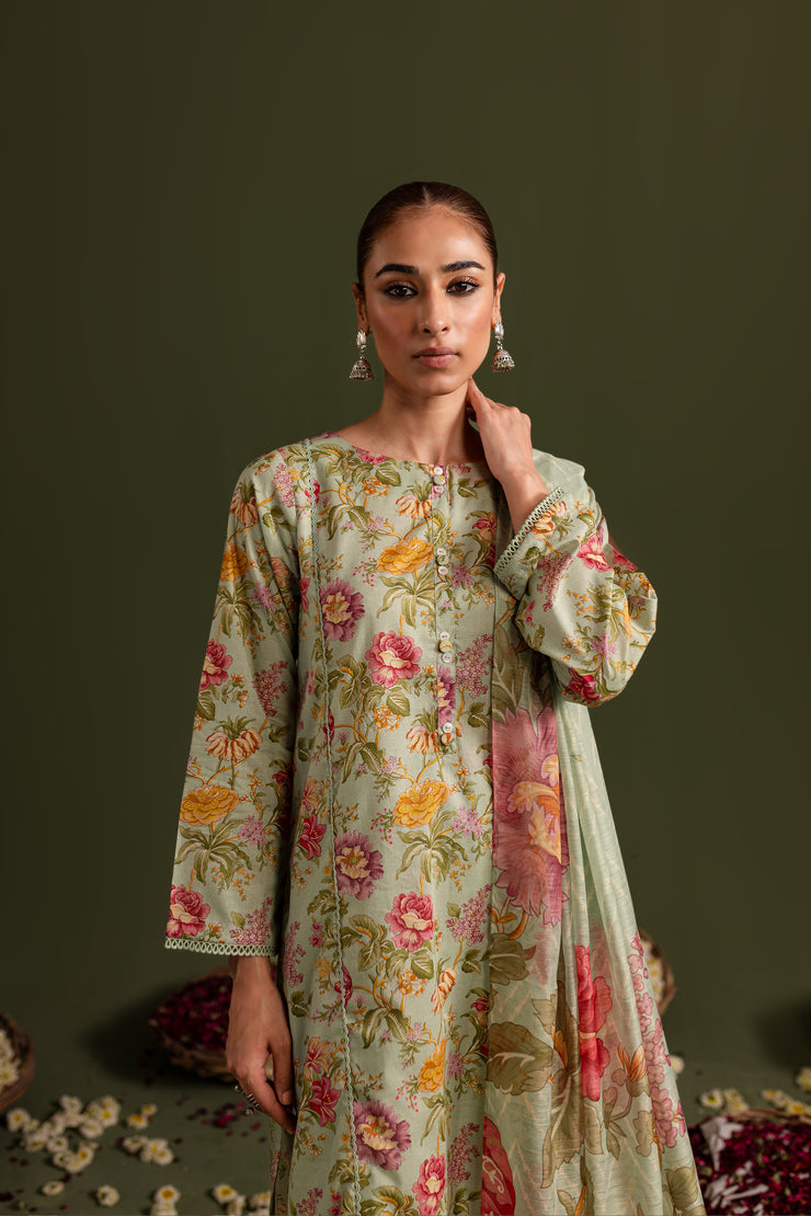 Pistachio Fern 3Pc - Printed Lawn Dress - BATIK