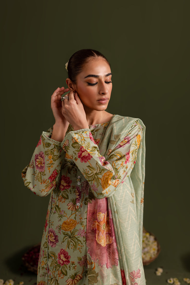 Pistachio Fern 3Pc - Printed Lawn Dress - BATIK