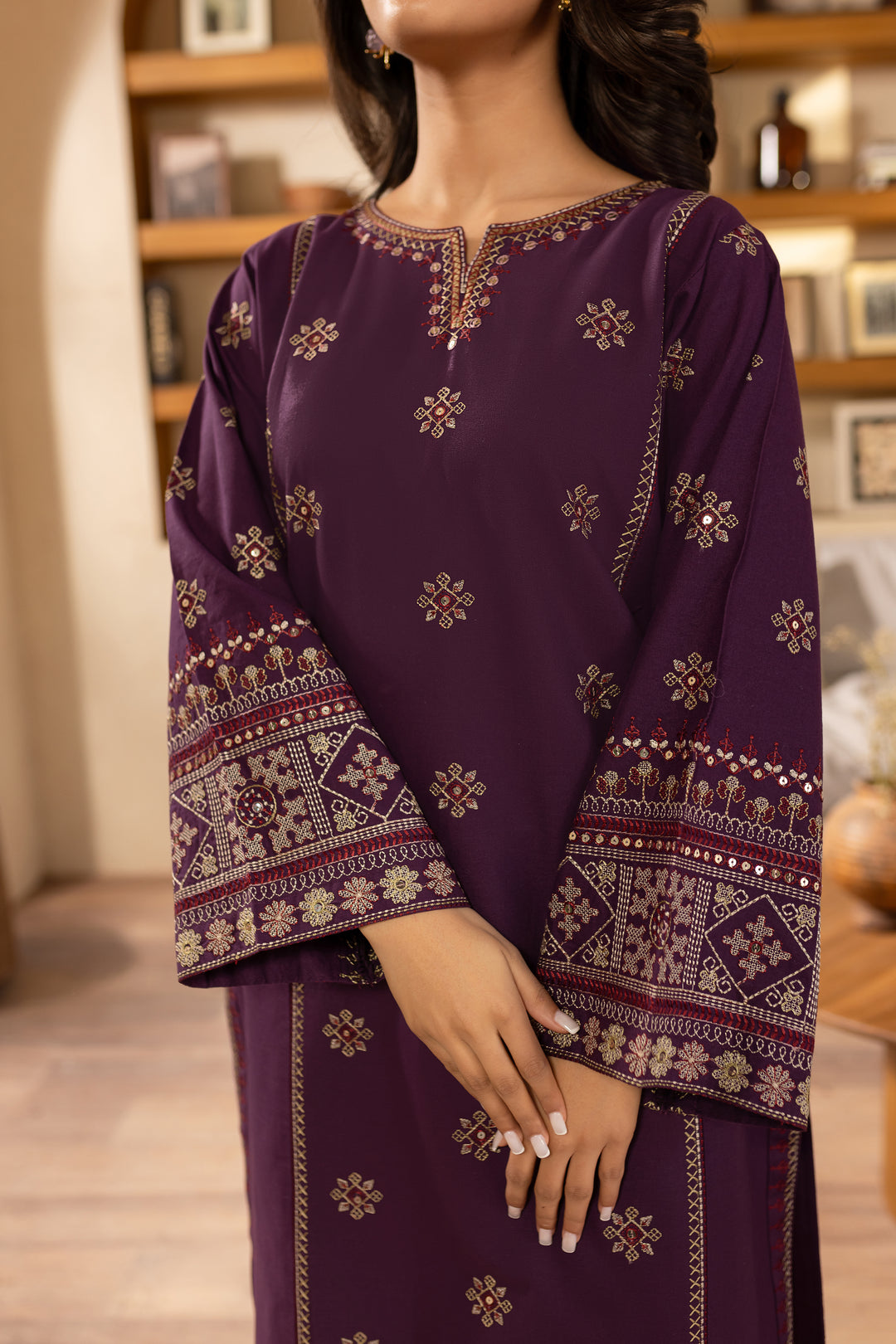 Kaira 2Pc - Embroidered Khaddar Dress - BATIK