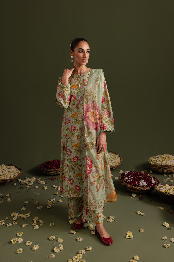 Pistachio Fern 3Pc - Printed Lawn Dress - BATIK