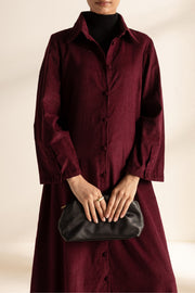 Lilly Burgundy | Button-down Dress