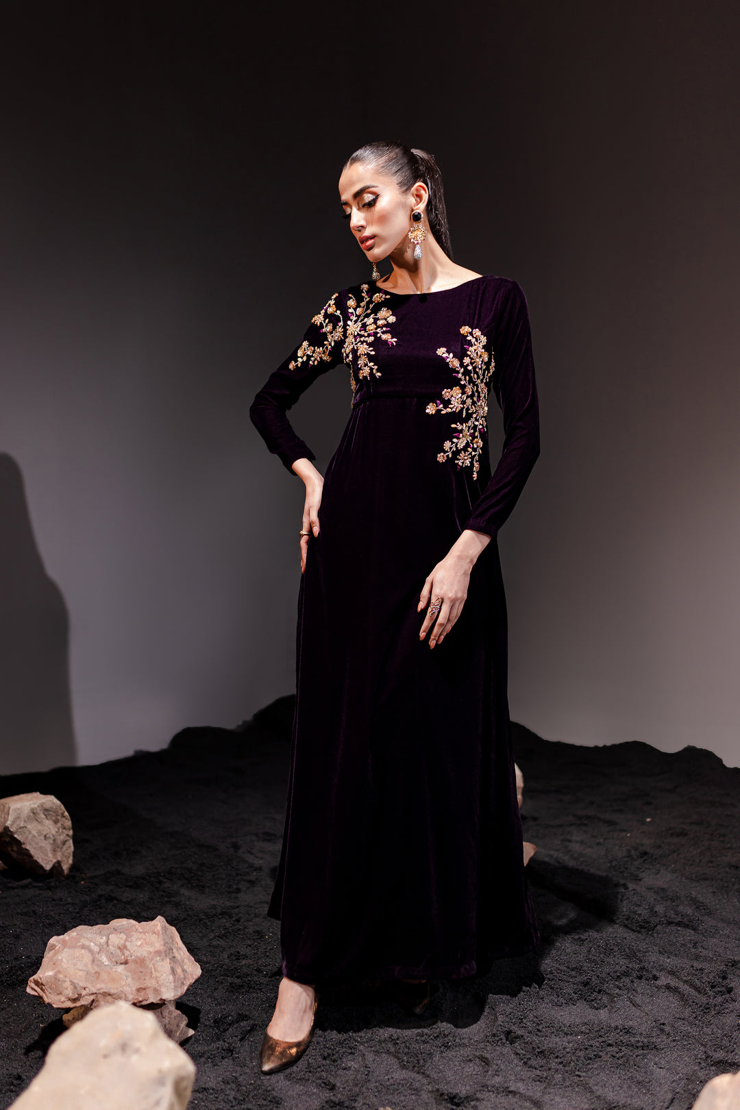 Evie 1Pc -  Formal Velvet Maxi - BATIK