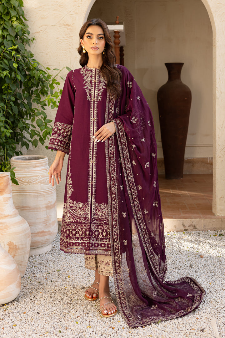 Honey Well 3Pc - Embroidered Khaddar Dress - BATIK