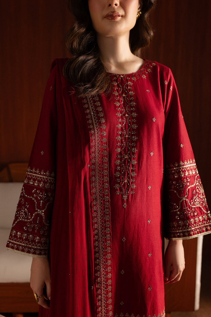 Abeera 3Pc - Embroidered Khaddar Dress - BATIK