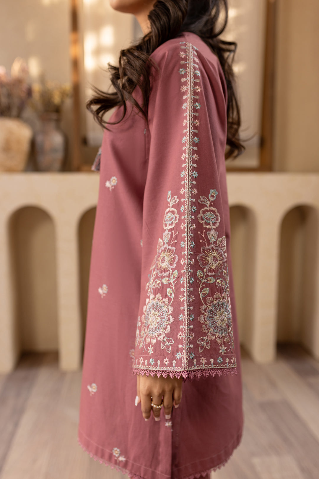 Onion Gold 2Pc - Embroidered Khaddar Dress - BATIK