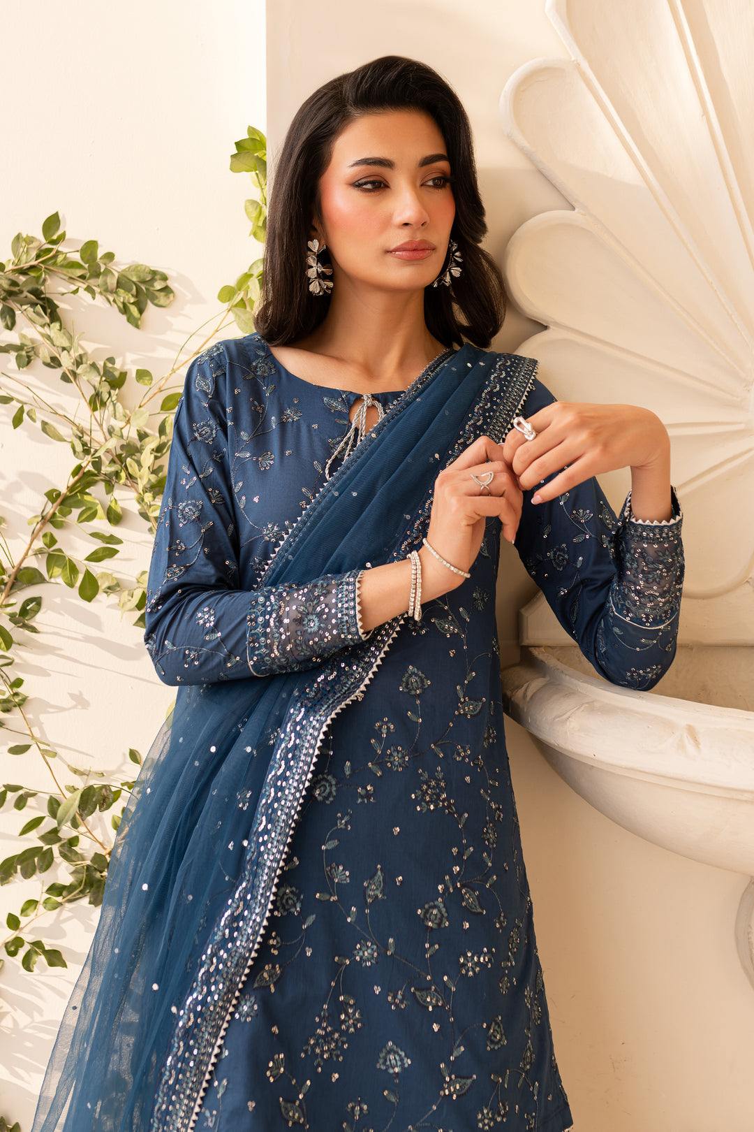 Alexis 3Pc - Embroidered Sharara Pret