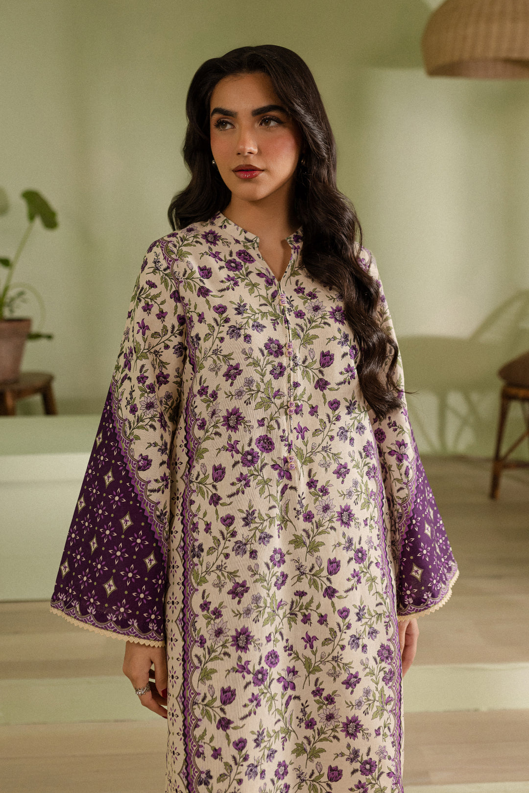 Cyber Grape 2Pc - Printed Khaddar Dress - BATIK