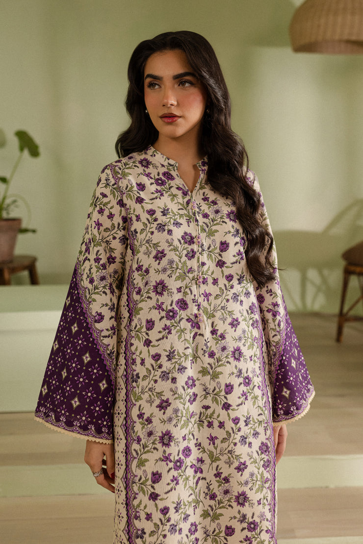 Cyber Grape 2Pc - Printed Khaddar Dress