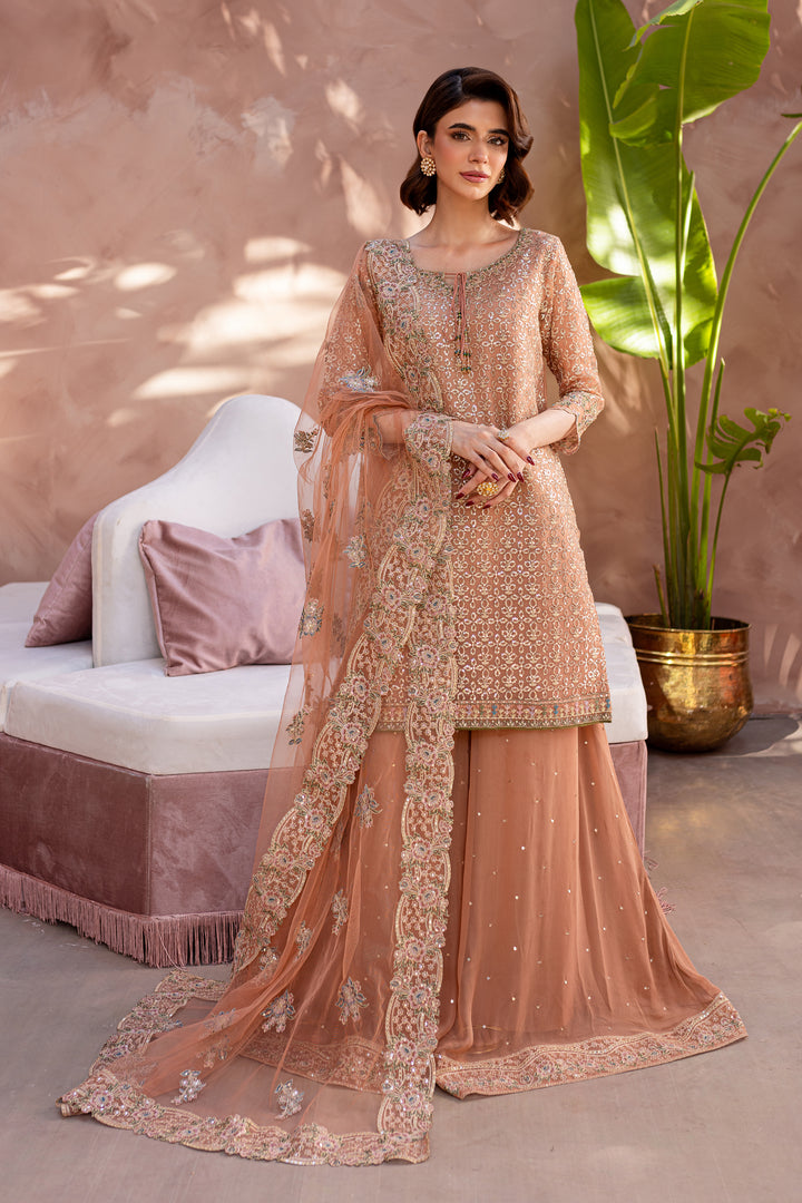 Zahrah 3Pc - Embroidered Luxe Pret - BATIK