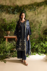 Denim 3Pc - Embroidered Lawn Dress - BATIK