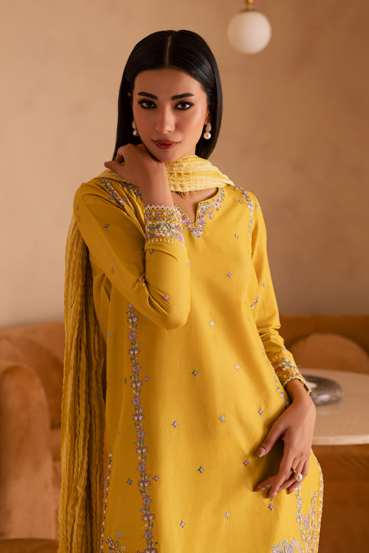 Misol 3Pc - Embroidered Solid Dress - BATIK