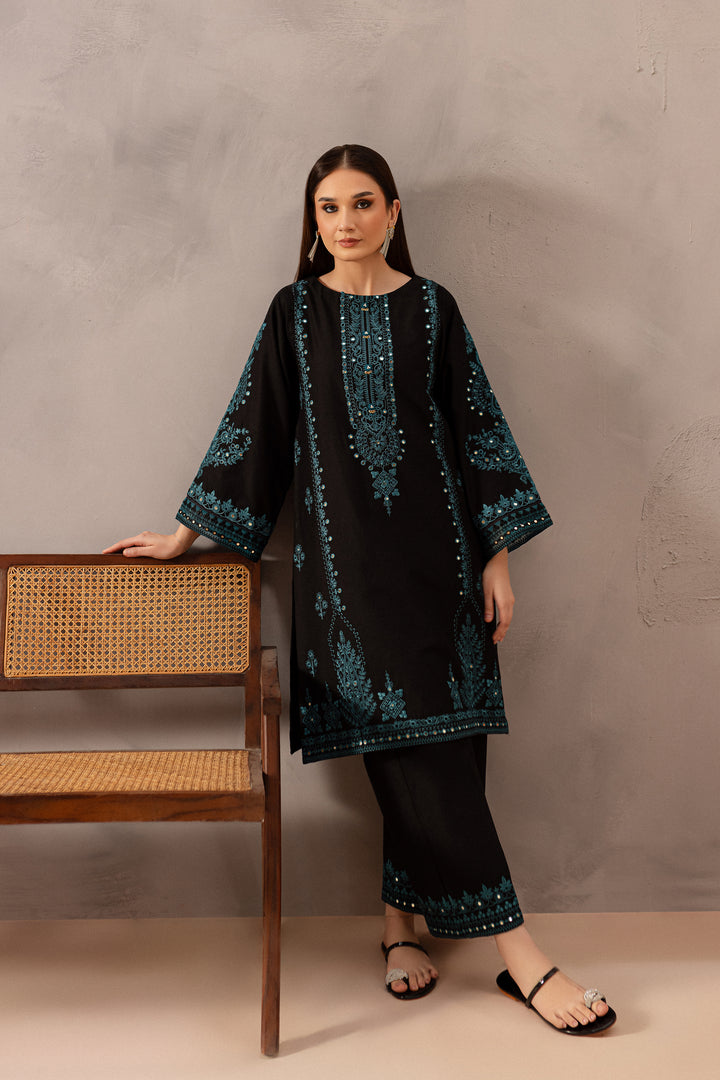 Misha Black 2Pc - Embroidered Karandi Dress - BATIK