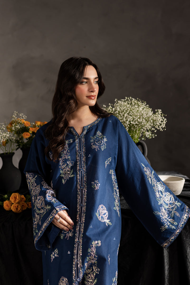 Blue Blair 2Pc - Embroidered Khaddar dress - BATIK