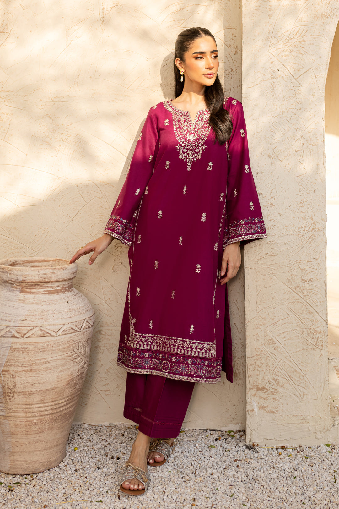 Nerisa 2Pc - Embroidered Khaddar Dress - BATIK