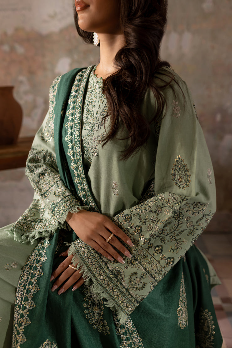 Amy 3Pc - Embroidered Khaddar Dress