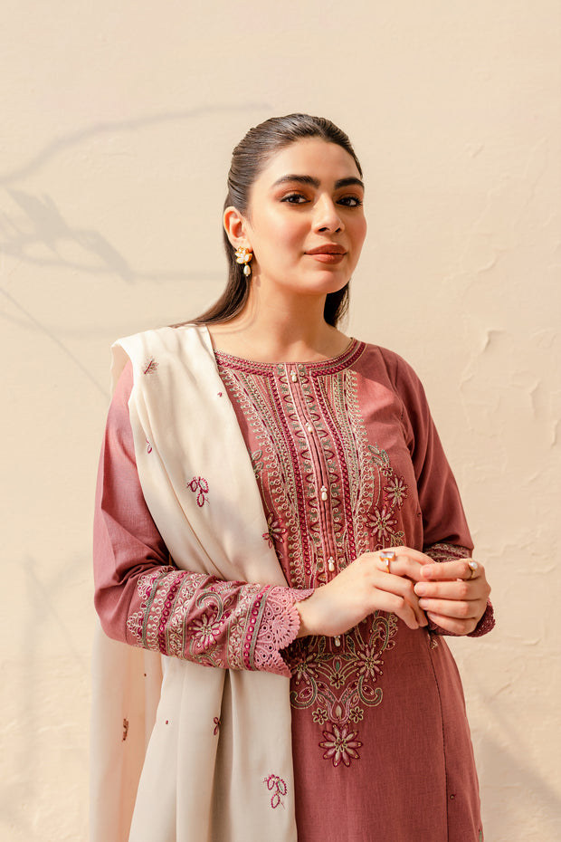 Crepe 3Pc - Embroidered Karandi Dress - BATIK