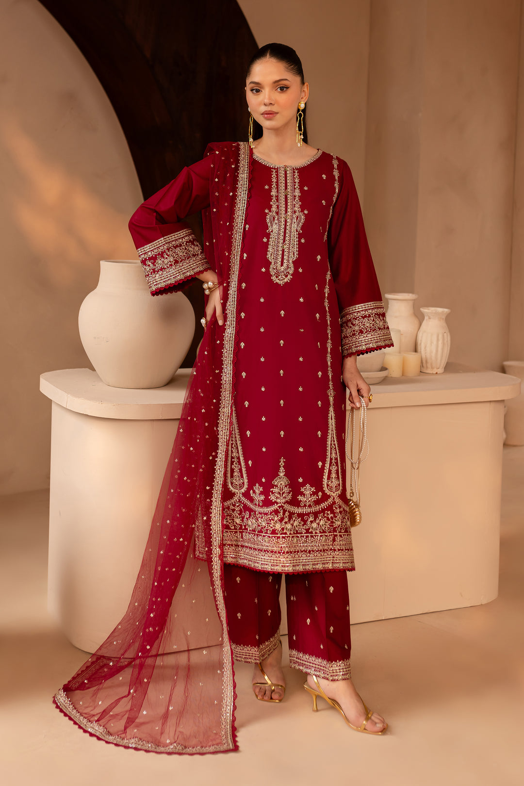 Hayzen 3Pc - Embroidered Lawn Dress