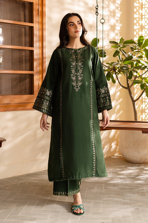 Alicent 2Pc - Embroidered Khaddar Dress - BATIK