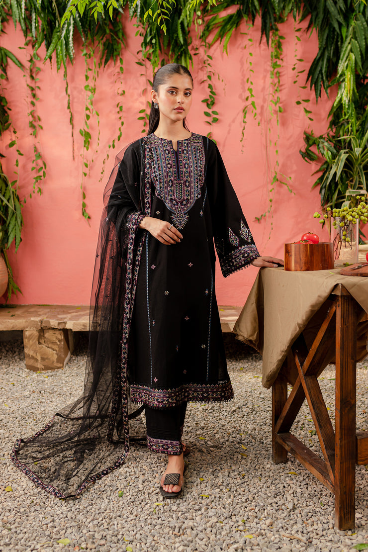Noelle 3Pc - Embroidered Khaddar Dress - BATIK