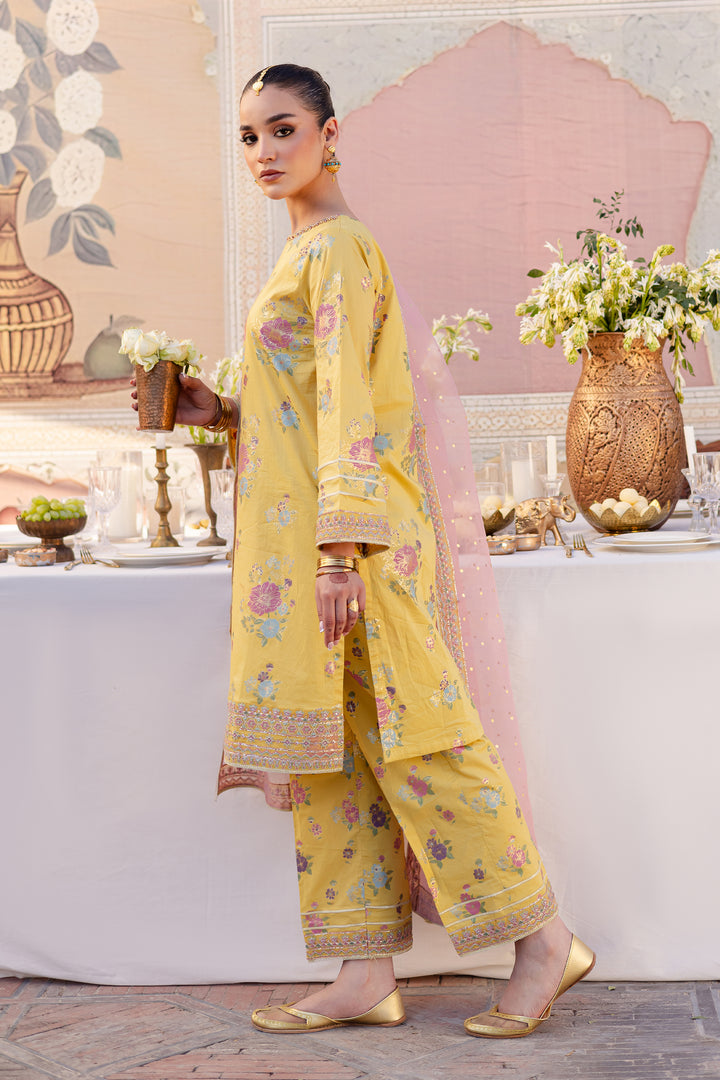 Gilt 3Pc- Printed Lawn Dress