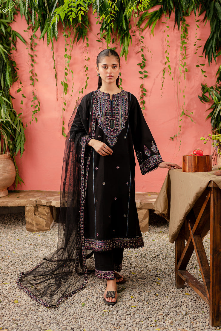 Noelle 3Pc - Embroidered Khaddar Dress - BATIK