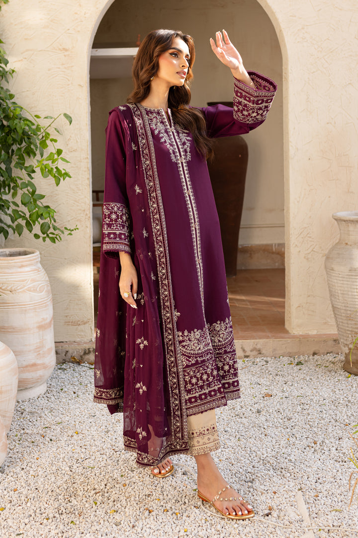 Honey Well 3Pc - Embroidered Khaddar Dress - BATIK